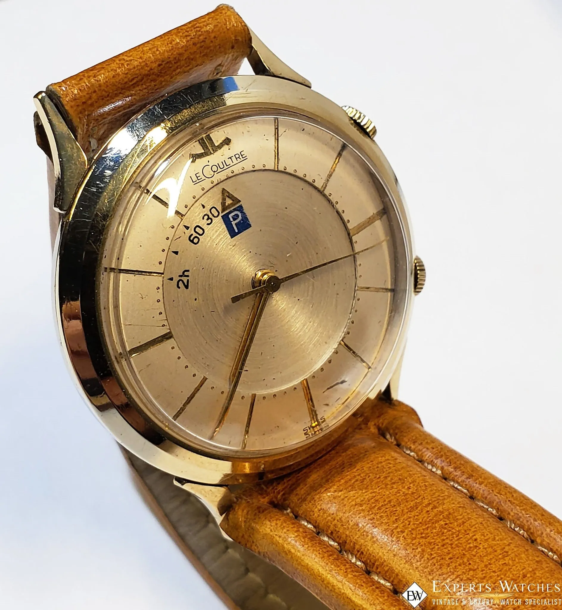 SOLD!!!  Vintage LeCoultre Memovox Parking Meter Alarm Gold Fill Ref. 3026 K814 Certified