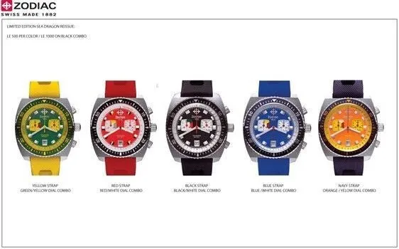 Sold!!! Zodiac Sea Dragon ZO3005 Mens Diver's Watch Black White Black Band Swiss Made