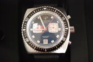 Sold!!! Zodiac Sea Dragon ZO3005 Mens Diver's Watch Black White Black Band Swiss Made