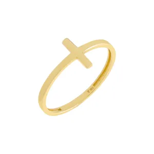 Solid Cross Ring 14K
