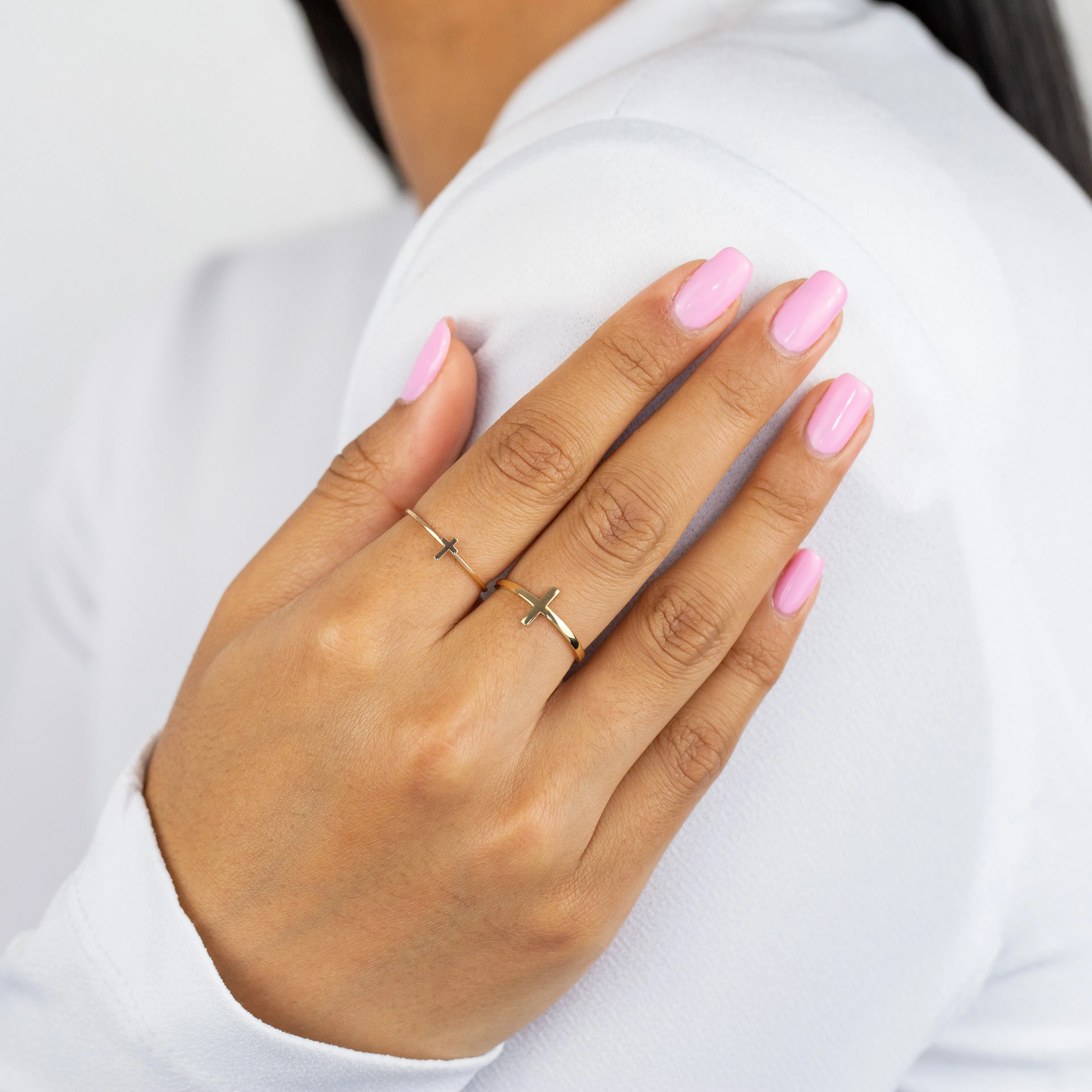 Solid Cross Ring 14K