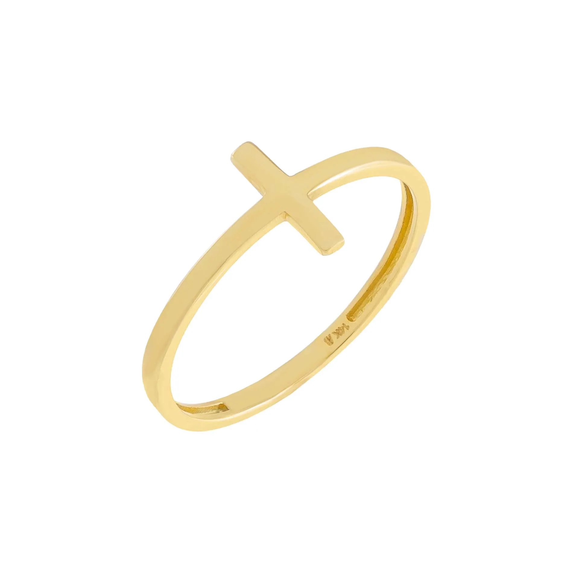 Solid Cross Ring 14K