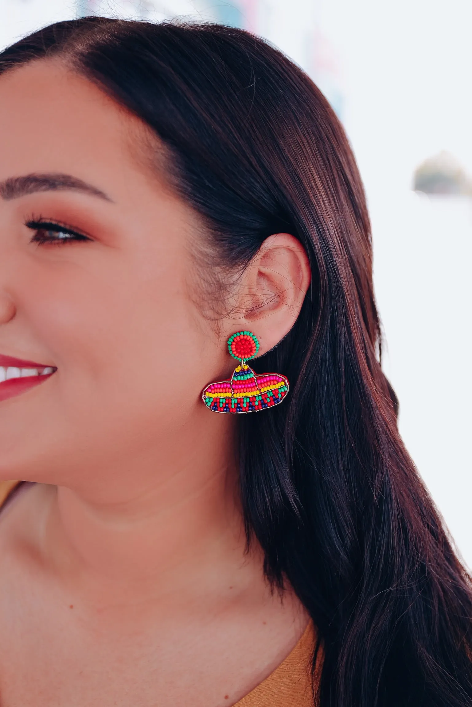 Sombrero Beaded Earrings - Multi