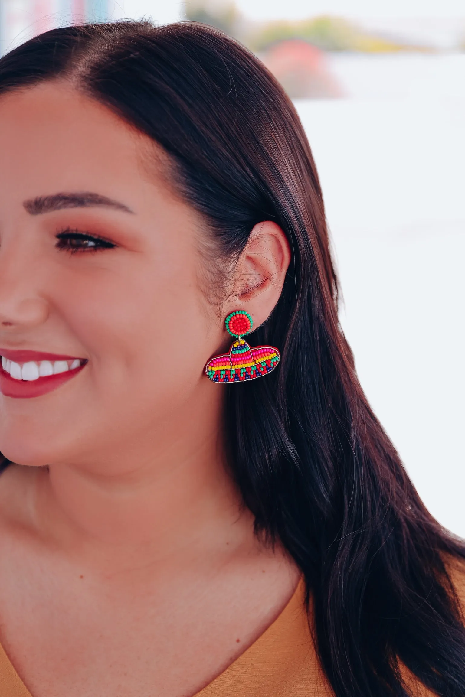 Sombrero Beaded Earrings - Multi