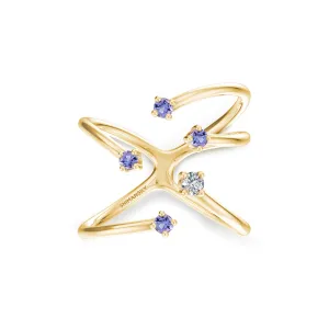 Southern Cross Diamond and Tanzanite Ring