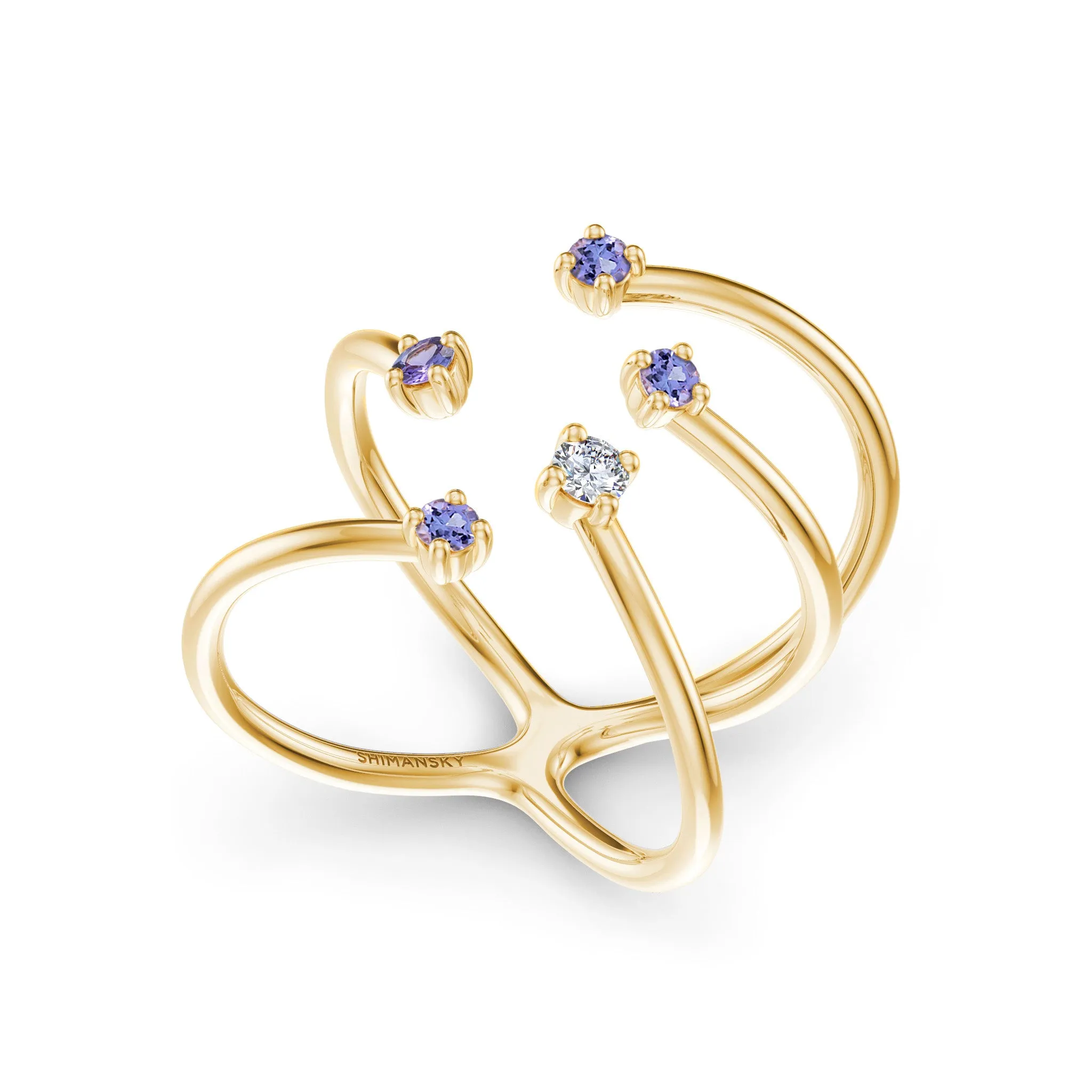 Southern Cross Diamond and Tanzanite Ring