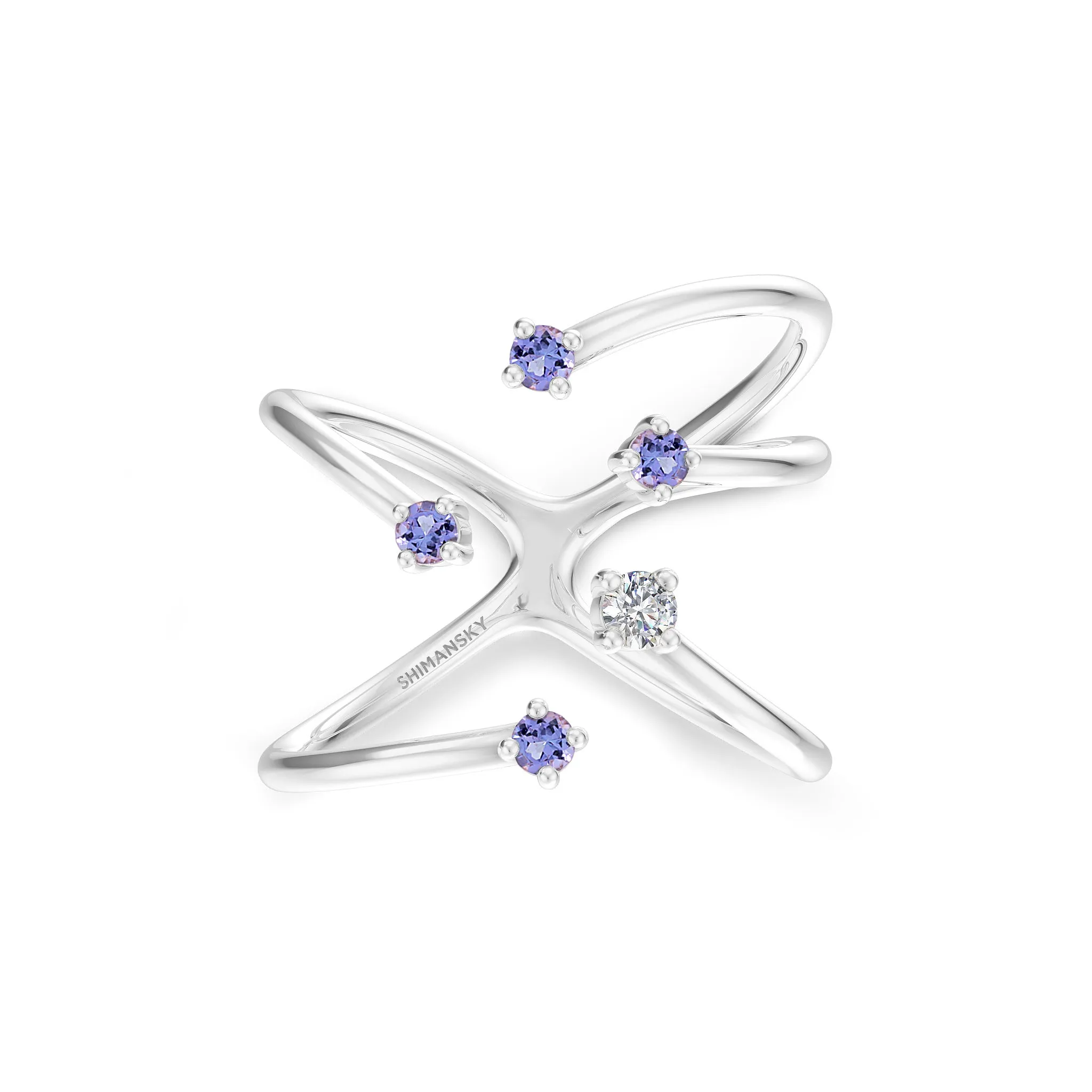 Southern Cross Diamond and Tanzanite Ring