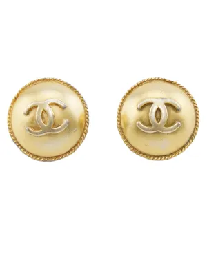 Spring 1995 Collection Gold CC Clip Earrings