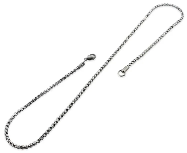 Stainless Steel 16" Round Box Chain Necklace 3.0 MM