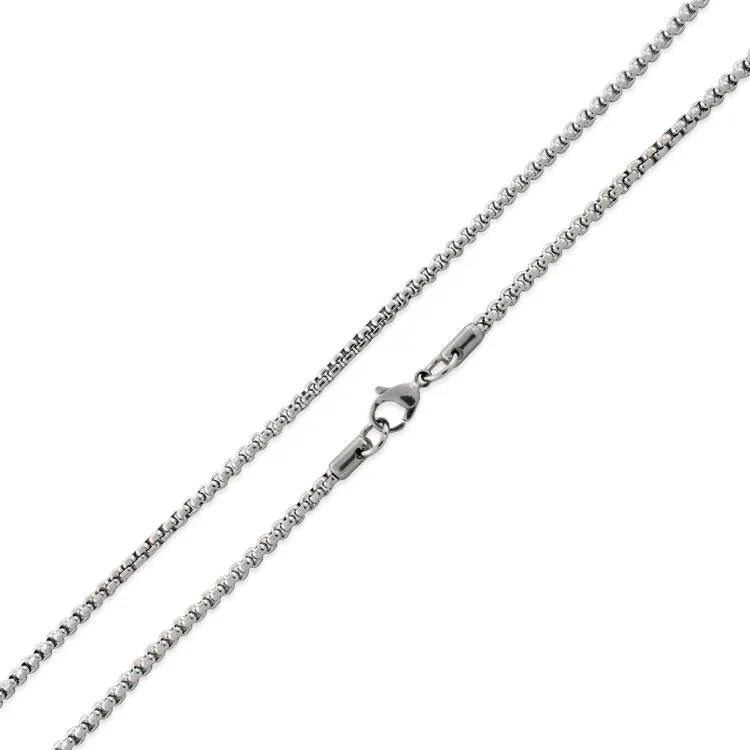 Stainless Steel 16" Round Box Chain Necklace 3.0 MM
