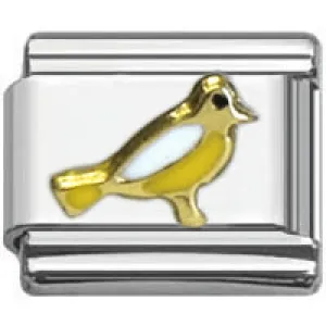 Stainless Steel 9mm Shiny 'Yellow Bird' Link for Italian Charm Bracelet