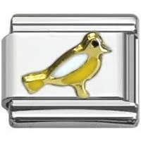 Stainless Steel 9mm Shiny 'Yellow Bird' Link for Italian Charm Bracelet