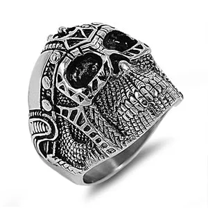 Stainless Steel Ancient Guard Skull Ring
