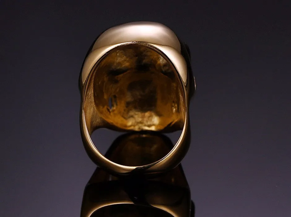 Stainless Steel Black and Gold Skull Rings