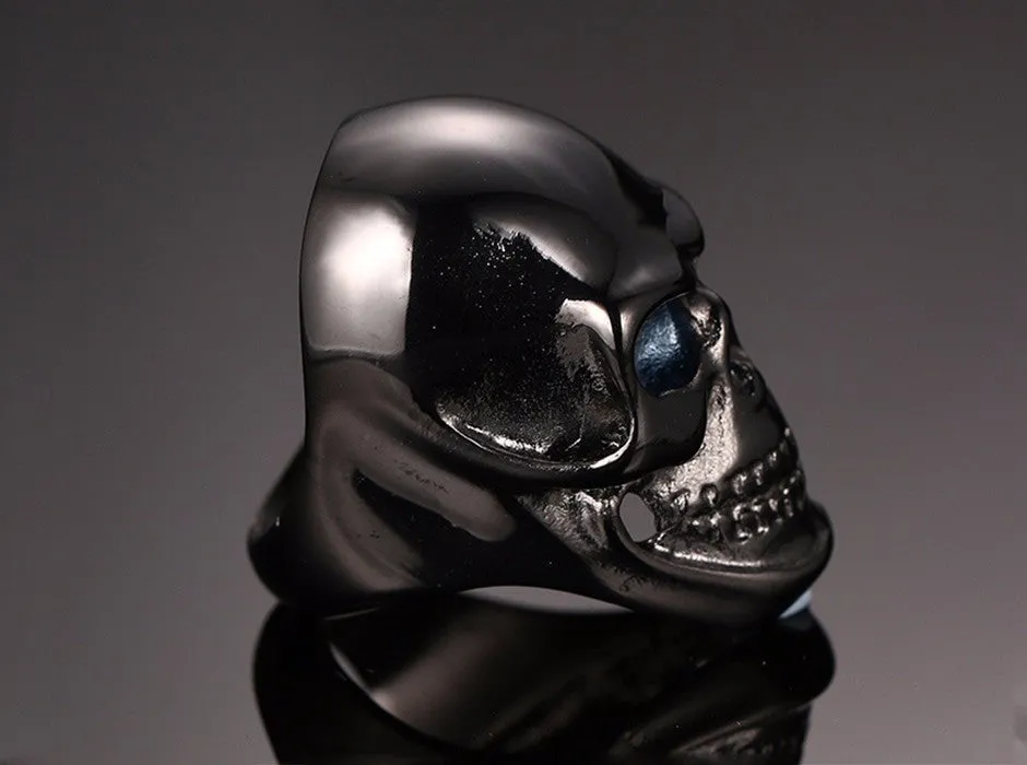 Stainless Steel Black and Gold Skull Rings
