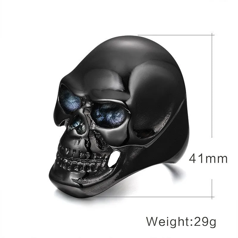 Stainless Steel Black and Gold Skull Rings