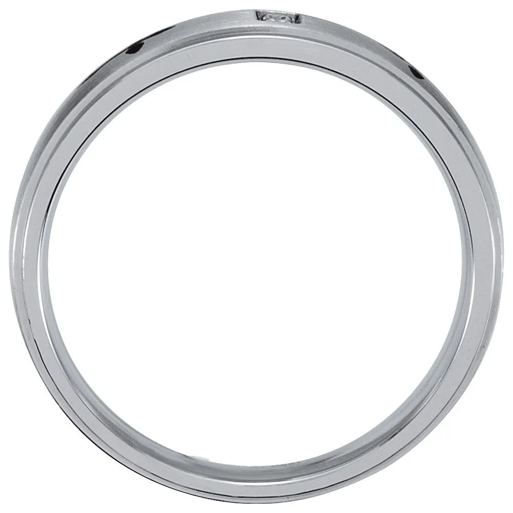 Stainless Steel Black Laser Band, Size 8.5