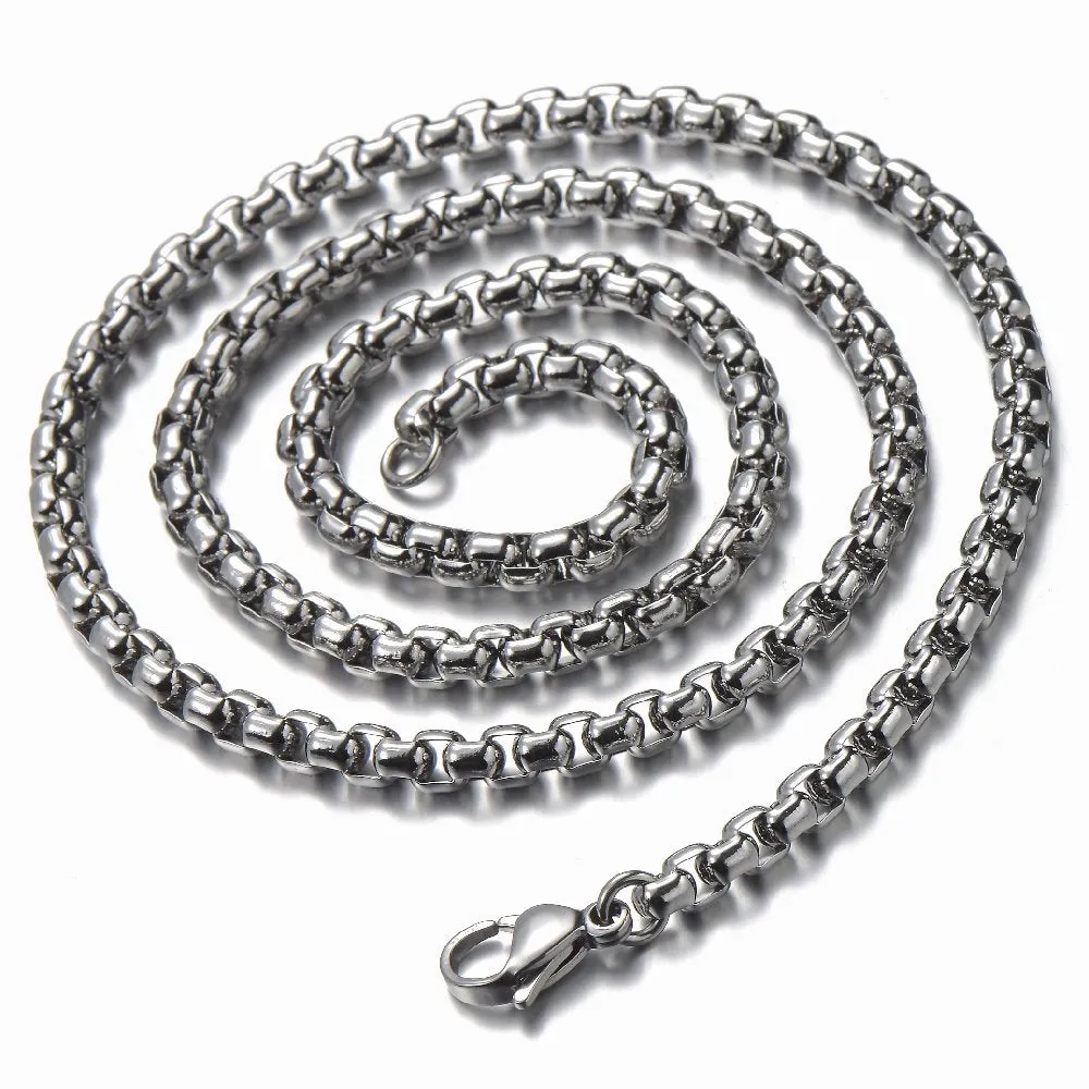 Stainless Steel Clown Mask Pendant Necklace for Men Women with 30 inches Wheat Chain