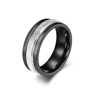 Stainless Steel Diamond Cross Ring Sleek and Rotating Design