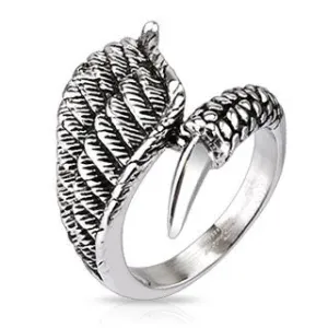 Stainless Steel Eagle Wing with Claw closure cast ring