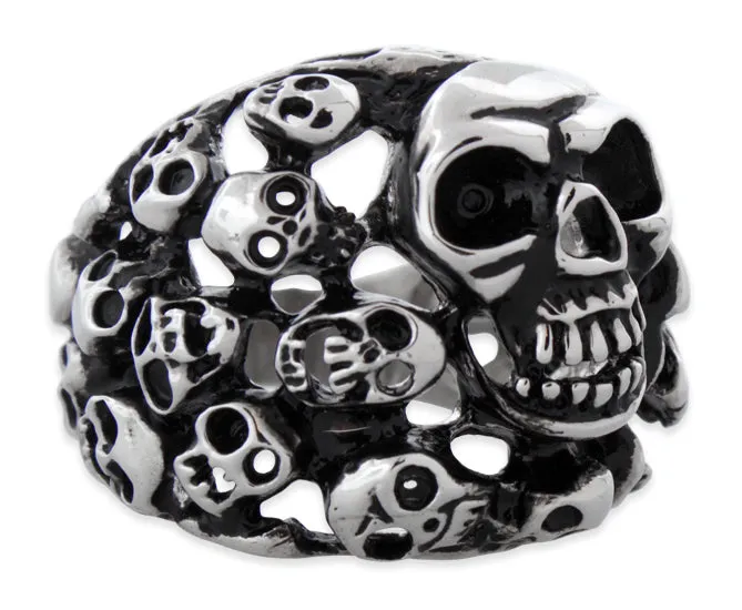 Stainless Steel Exotic Skulls Ring