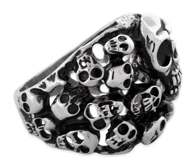 Stainless Steel Exotic Skulls Ring