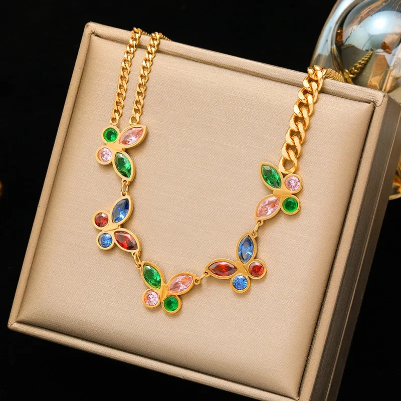 Stainless Steel Gold Color Thick Link Chain Necklace