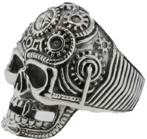 Stainless Steel Mechanical / Pentagram Skull Ring (176)