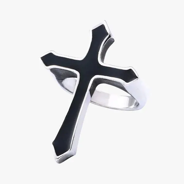 Stainless Steel Mens Cross Rings