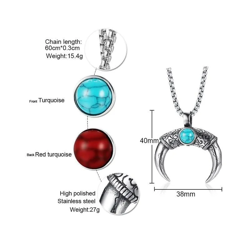 Stainless Steel Mens Horn Necklaces