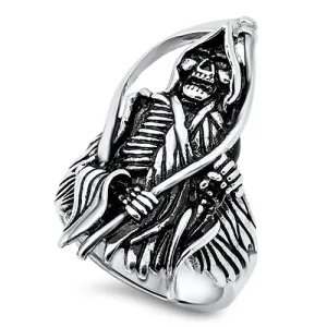 Stainless Steel The Reaper Skull Ring