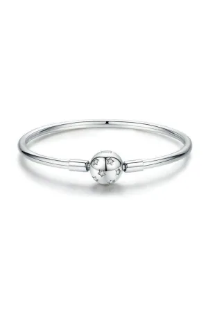 Star Bangle Bracelet In Sterling Silver