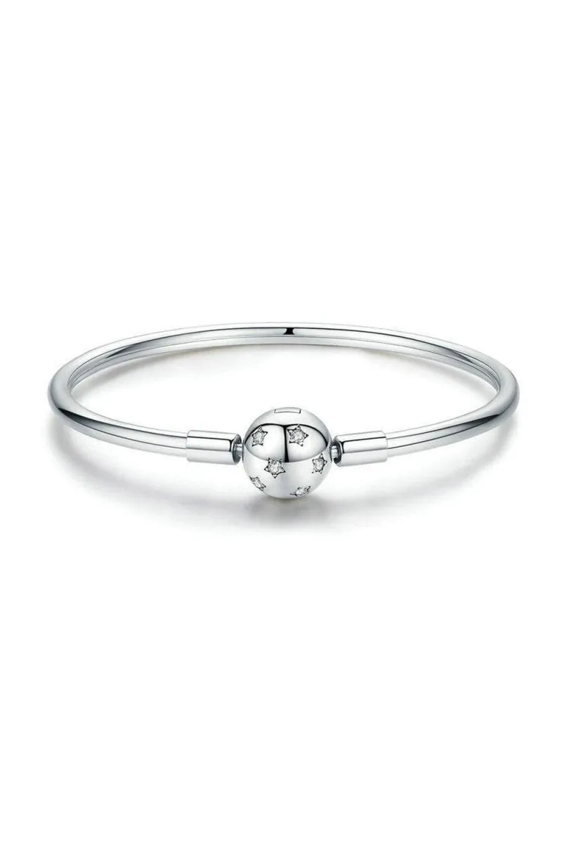 Star Bangle Bracelet In Sterling Silver
