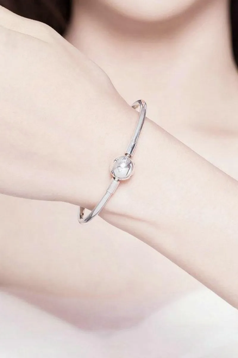 Star Bangle Bracelet In Sterling Silver