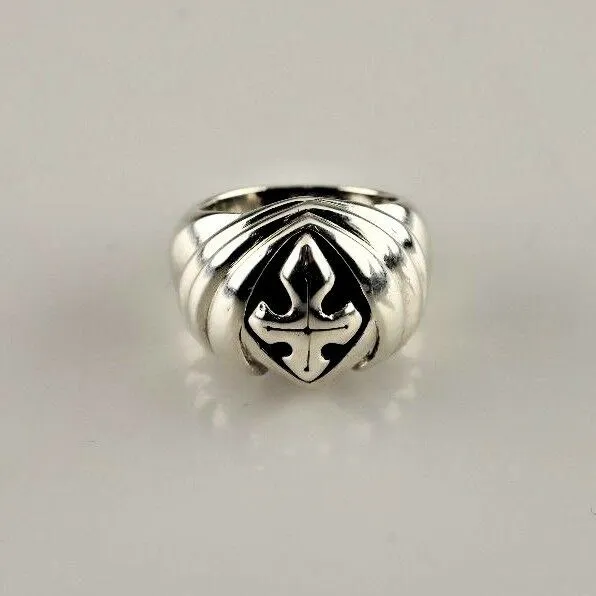 STERLING .925 SILVER CHRISTIAN CROSS RING