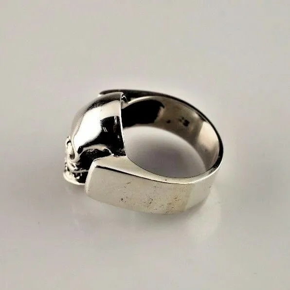 STERLING .925 SILVER MENS SKULL FASHION RING