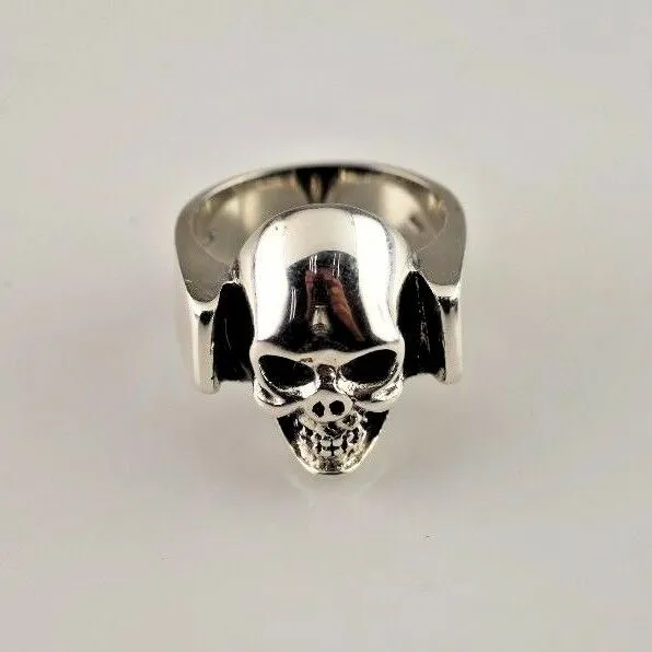 STERLING .925 SILVER MENS SKULL FASHION RING