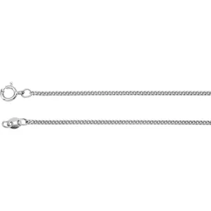 Sterling Silver 1.6mm Solid Curb Link Flat Chain 18" Chain