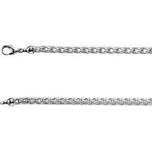 Sterling Silver 4.5 mm Solid Wheat Chain 7" Chain