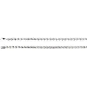 Sterling Silver 6.75 mm Wire Cable 7.5" Chain