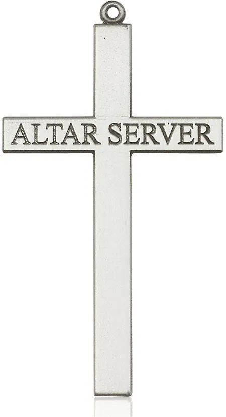 Sterling Silver Alter Server Cross Pendant on a Sterling Silver Chain