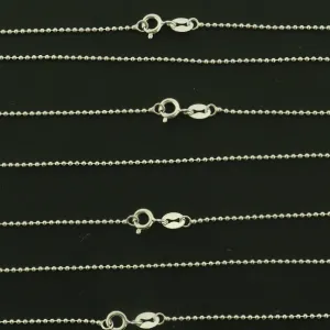 Sterling Silver Ball Chain Necklace - 1.2mm Thick - Choose Your Size!