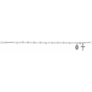 Sterling Silver Ball Rosary Bracelet