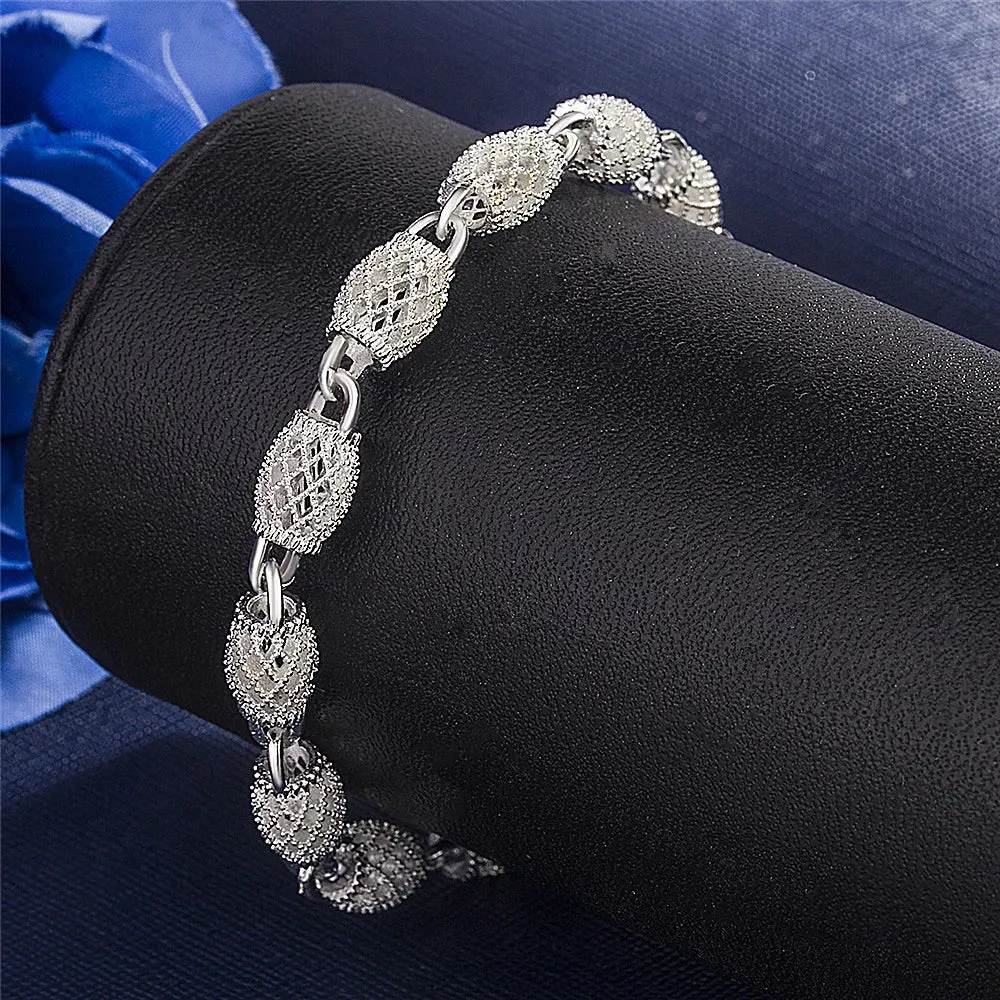 Sterling Silver Beads Charm Bracelets For Women Luxury Hollow Adjustable Lucky Ball Bracelet Wedding Party Fine Jewelry Gift
