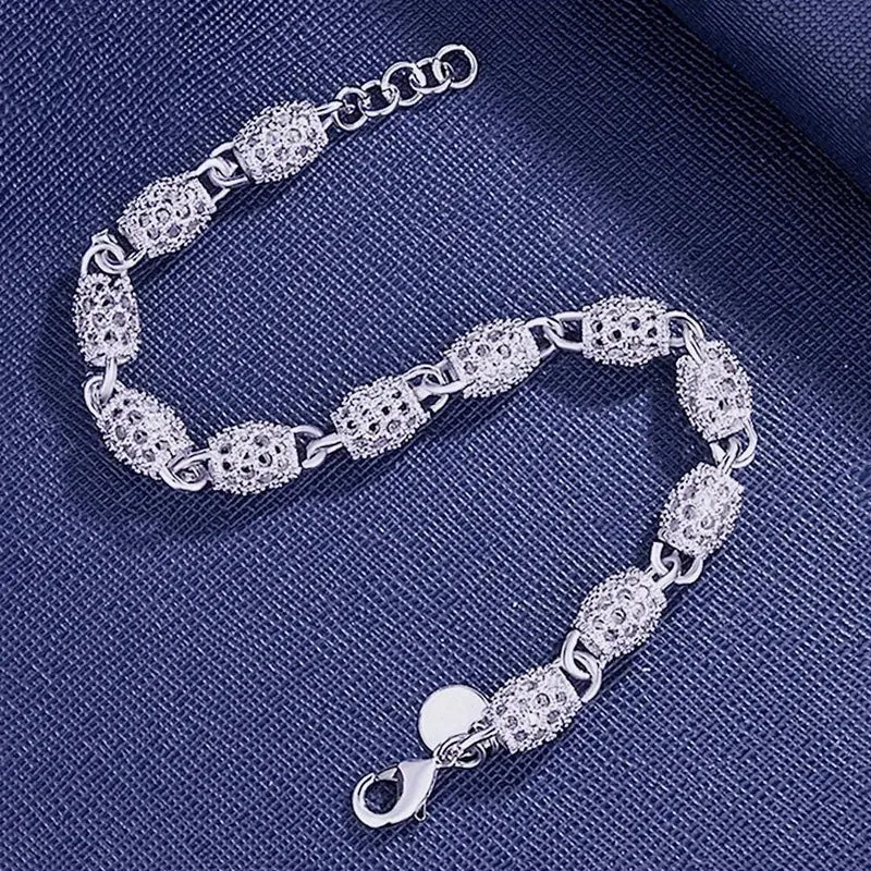Sterling Silver Beads Charm Bracelets For Women Luxury Hollow Adjustable Lucky Ball Bracelet Wedding Party Fine Jewelry Gift