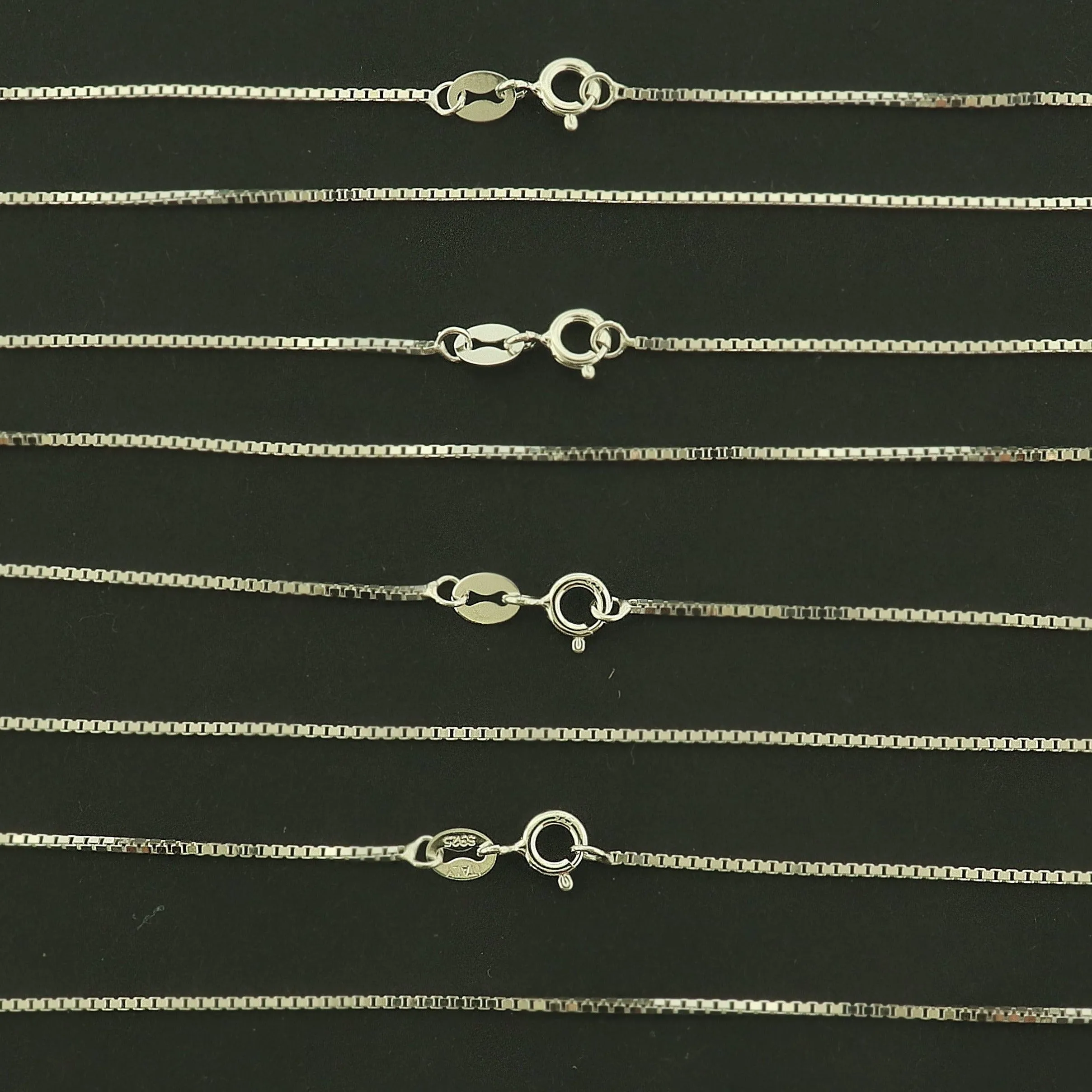 Sterling Silver Box Chain Necklace - 1.0mm Thick - Choose Your Size!