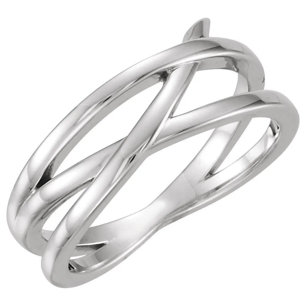 Sterling Silver Criss-Cross Ring, Size 7