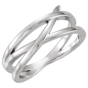 Sterling Silver Criss-Cross Ring, Size 7