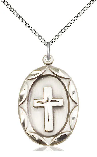 Sterling Silver Cross Pendant on a Sterling Silver Chain