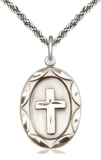 Sterling Silver Cross Pendant on a Sterling Silver Chain